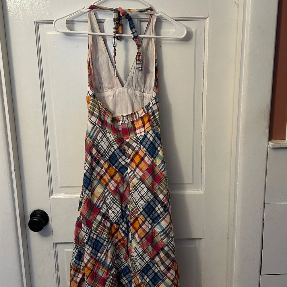 J. Crew Multicolor Plaid Cotton Halter Dress - Picture 3 of 3
